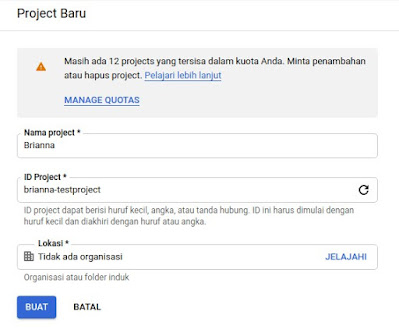 New Project Form Google Cloud Console New Project Form Google Cloud Console