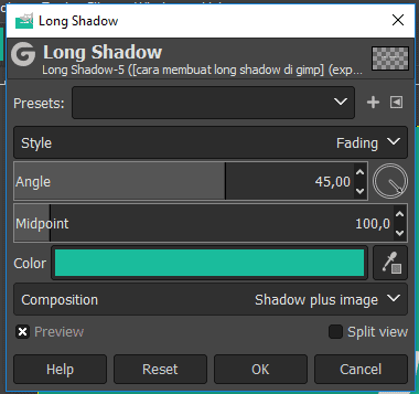 Fading long shadow style in GIMP Fading long shadow style in GIMP