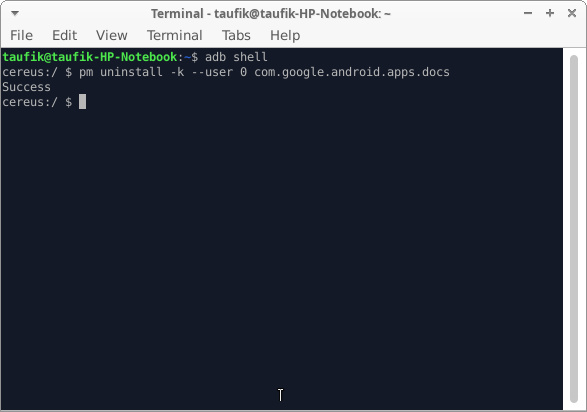 remove bloatware apps via adb